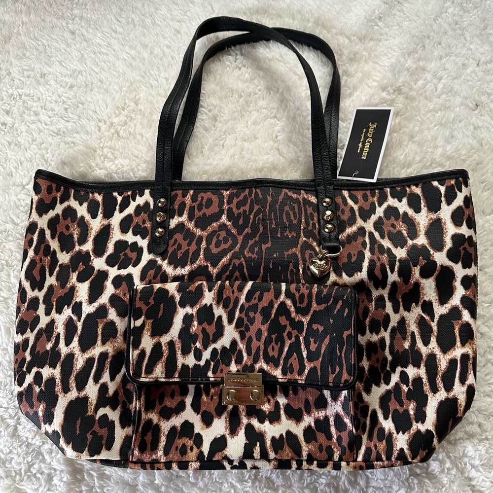 NWT Juicy Couture Animal Print Pocket Pammy Tote